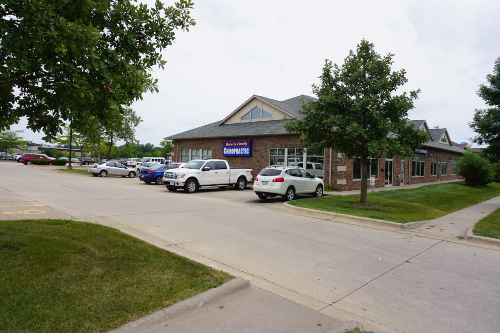 Outside of Bakeris Family Chiropractic in Coralville, Iowa