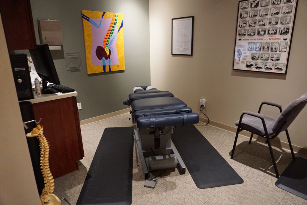 Welcoming rooms with Air-Flex Flexion and Distraction Table at Bakeris Family Chiropractic in Coralville, IA