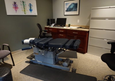 Examination room at Bakeris Family Chiropractic with Air-Flex Flexion and Distraction Table in Coralville, IA