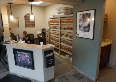 Front desk at Bakeris Family Chiropractic in Coralville, IA