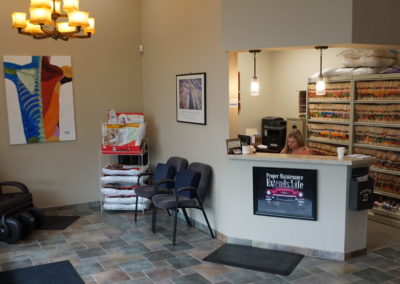 Front office at Bakeris Family Chiropractic in Coralville, Iowa